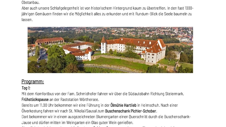 2-Tages-Lehrfahrt von Osttirol in die Südsteiermark